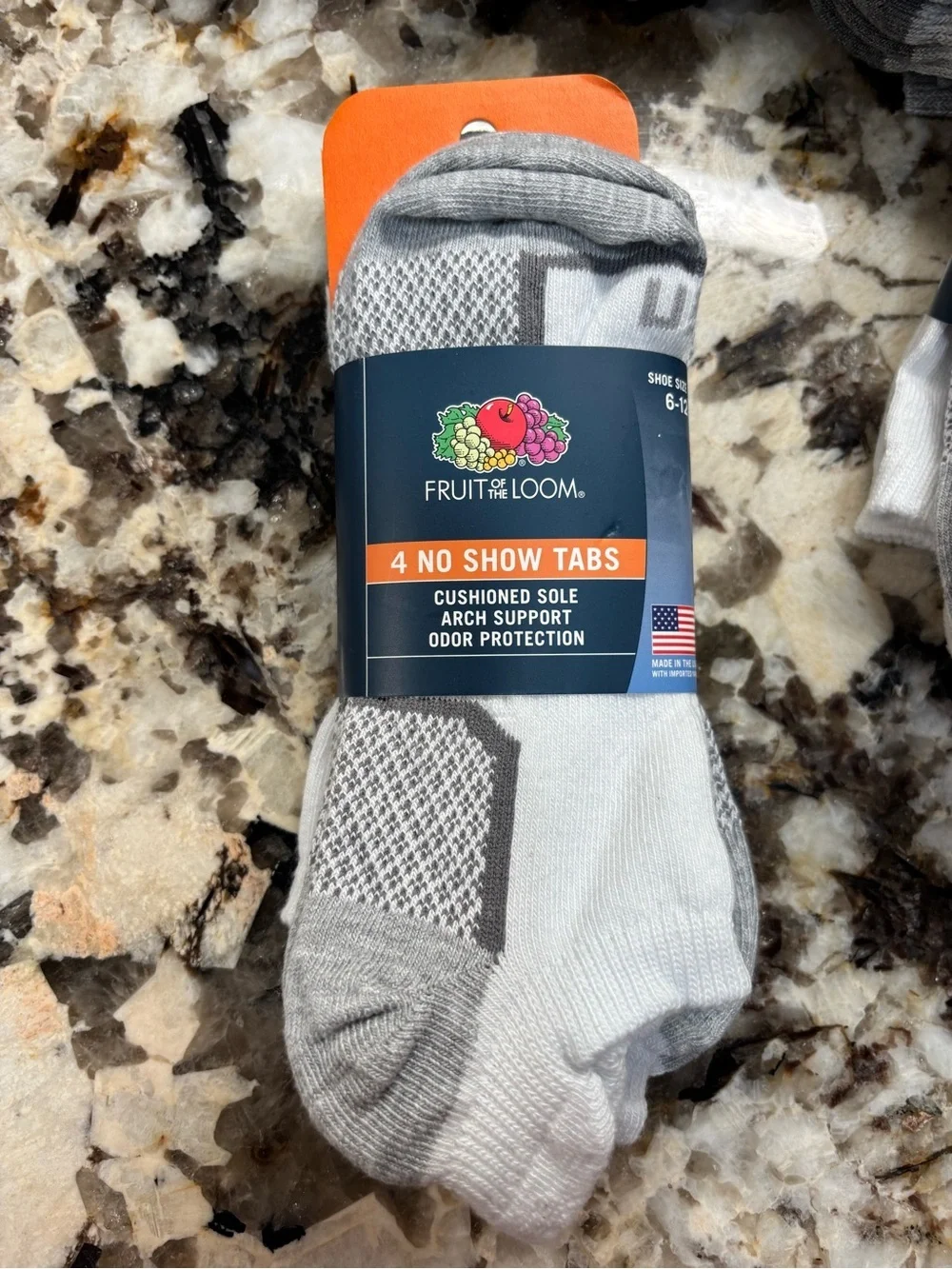 Fruit of the Loom Men's 4-Pack No-Show Tab Socks - Gray & White bundle of 8